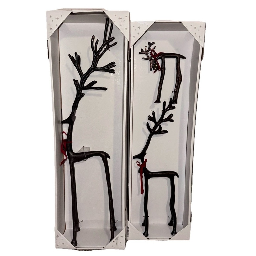 Aged Bronze Sculpted Reindeer Set of 3 Aldi Merry Moments Pottery Barn Inspired